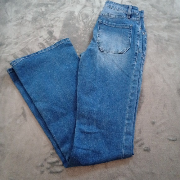 YMI Denim - YMI High Rise Flare Denim Jeans Womens‎ Size 5 / 27 Blue Button Fly Festival